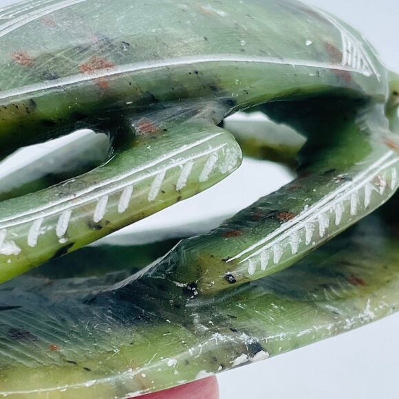 Vintage Olive Green Hand Carved Ancient Egyptian Soapstone Scarab Beetle Unique - Picture 11 of 12